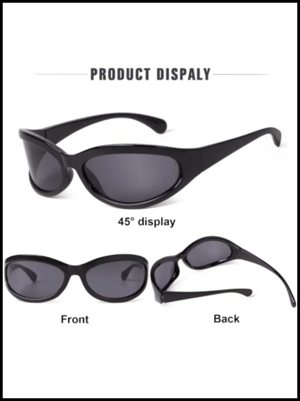 Wraparound Shield Sunglasses with UV400 Protection